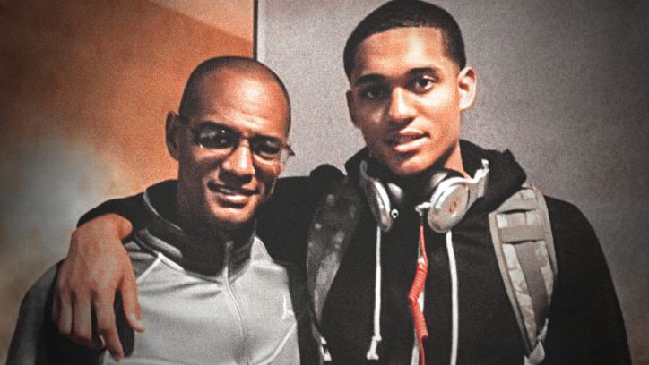 Jordan Clarkson with his father, Mike Clarkson