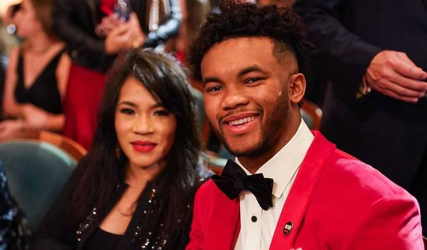 Kyler Murray smiling with his mother, Missy Murray