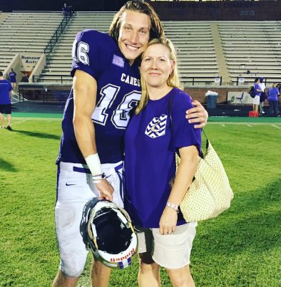 Trevor Lawrence with his mother, Amanda Lawrence