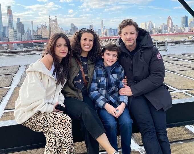 Athena Karkanis with her husband and children