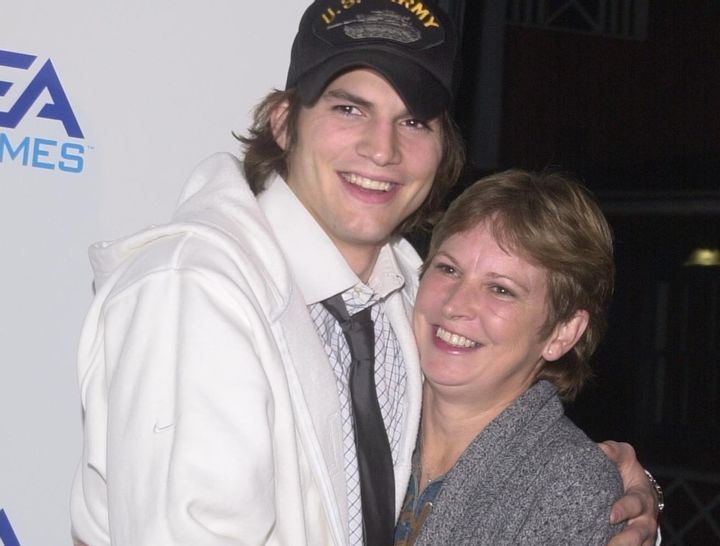 Image of Ashton Kutcher with his mother, Diane Finnegan