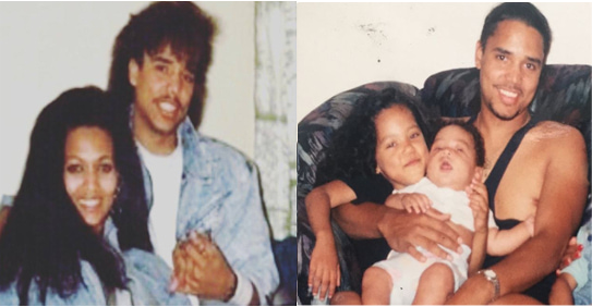 Young Ayesha Curry with her parents, Carol and John Alexander
