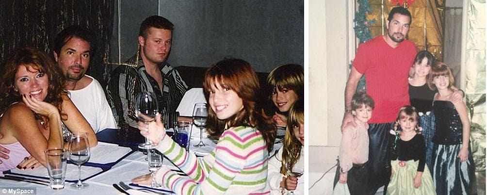 Image if Bella Thorne with her parents, Reinaldo and Tamara Thorne, and her siblings
