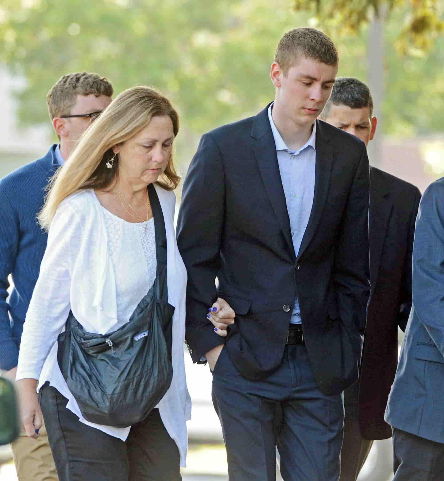 Image of Brock Turner with his mother, Carleen Turner