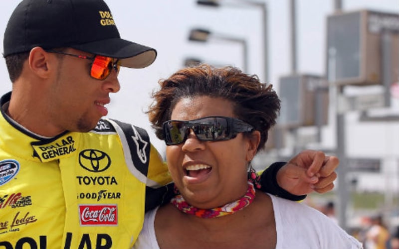 Image of Bubba Wallace with his mother, Desiree Wallace