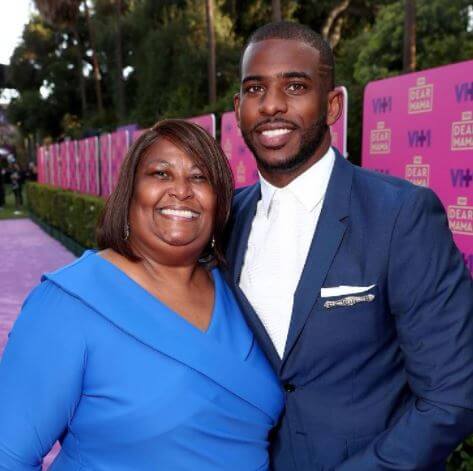 Image of Chris Paul with his mother, Robin Paul