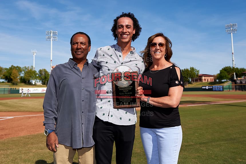 Image of Cole Tucker with his parents, Jackie and Erin Tucker