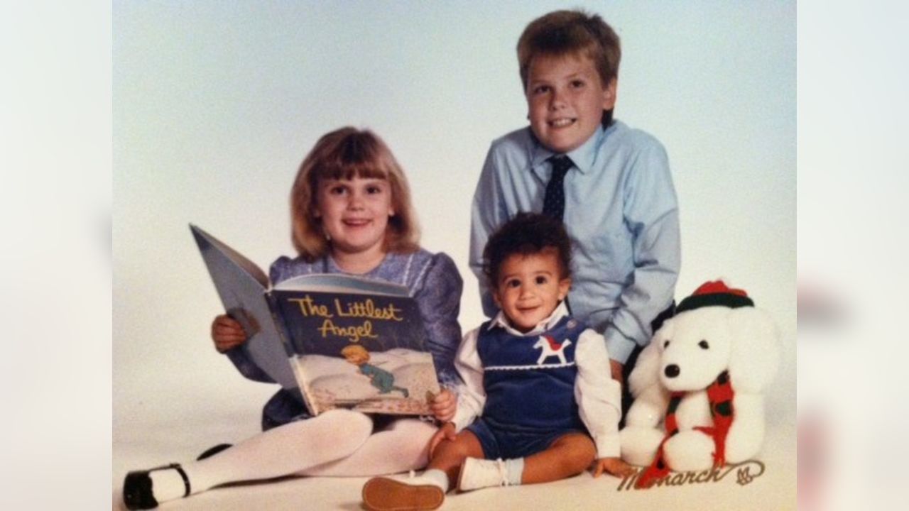 Image of Colin Kaepernick with his siblings, Kyle and Devon Kaepernick