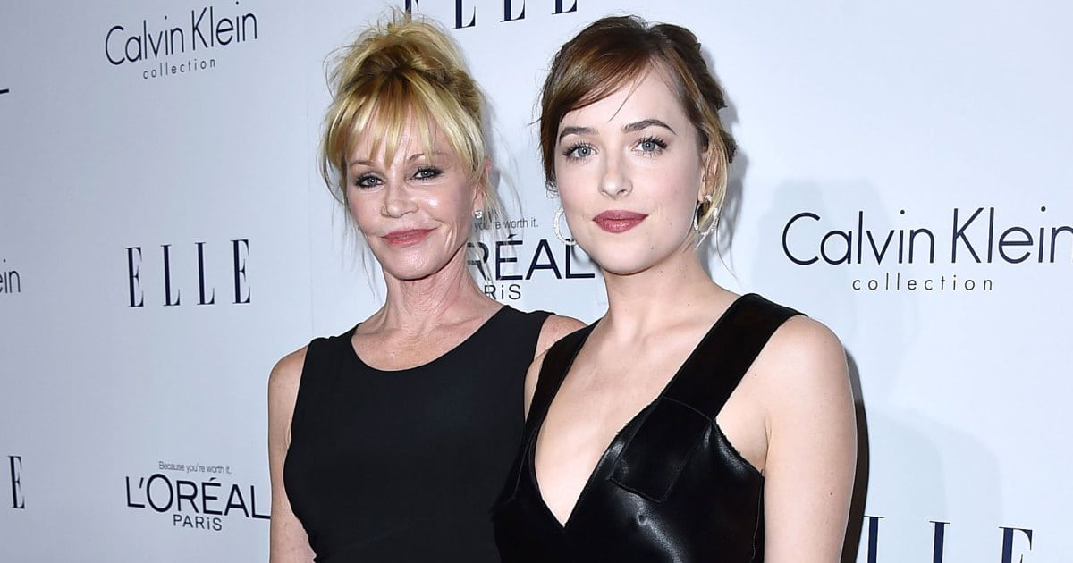 Image of Dakota Johnson with her mother, Melanie Griffith