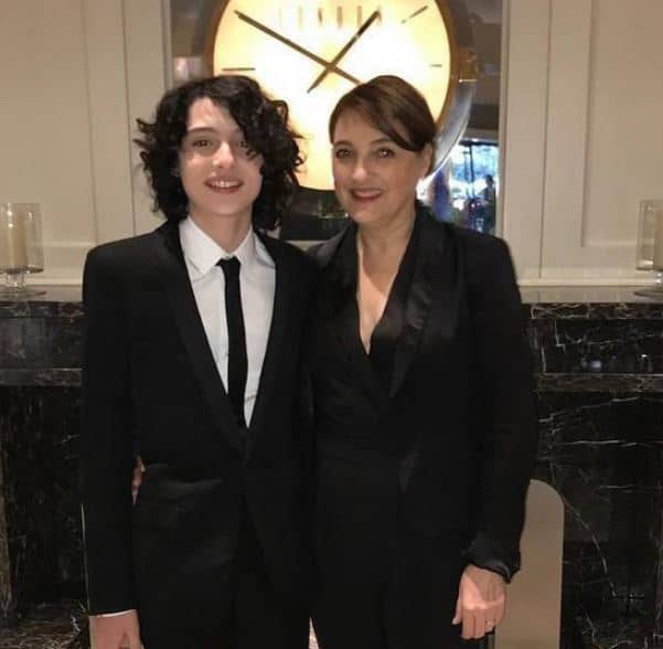 Image of Finn Wolfhard with his mother, Mary Jovilet Wolfhard