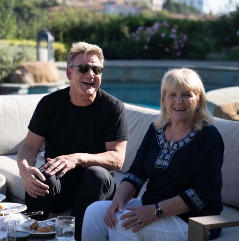 Image of Gordon Ramsey with is mother, Helen Cosgrove