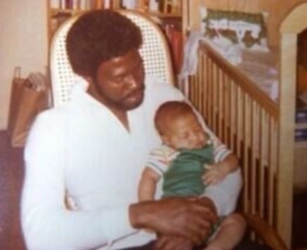 Jordan Peele with his father, Hayward Peele in childhood age