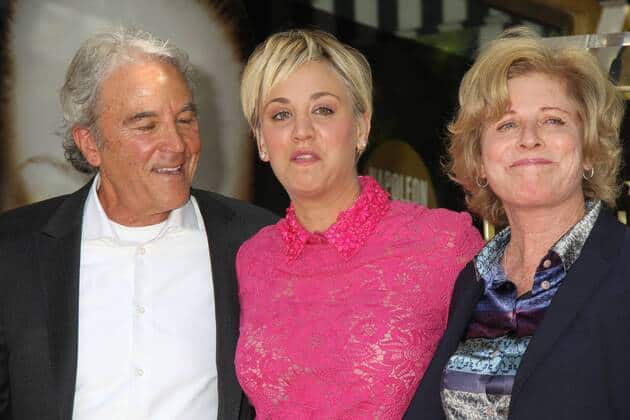 Image of Kaley Cuoco with her parents, Gary and Layne Cuoco