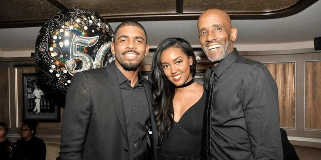 Image of Kyrie Irving with his father, Drederick Irving, and his sister