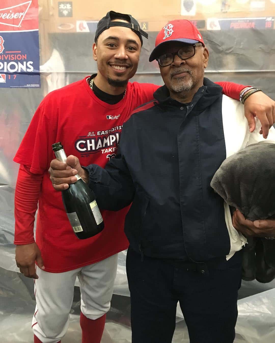Image of Mookie Betts with his father, Willie Betts