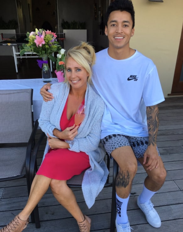Image of Nyjah Huston with his mother, Kelle Huston