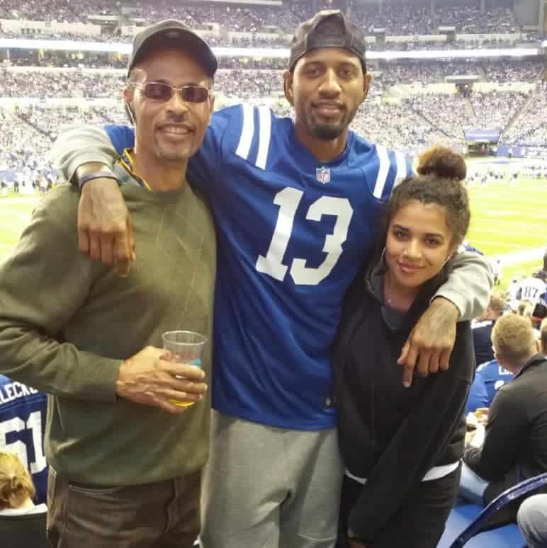 Image of Paul George with his sister and father, Paul George, Sr.