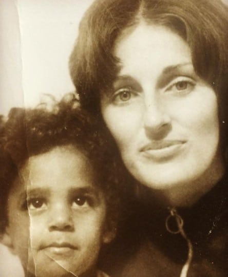 Image of Young Rick Fox with his mother, Dianne Gerace
