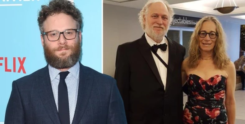 Image of Seth Rogen with his parents, Sandy Belogus and Mark Rogen