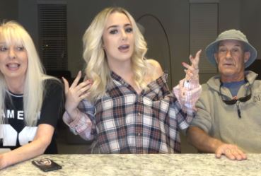 Image of Tana Mongeau with her parents, Rick and Rebecca Mongeau
