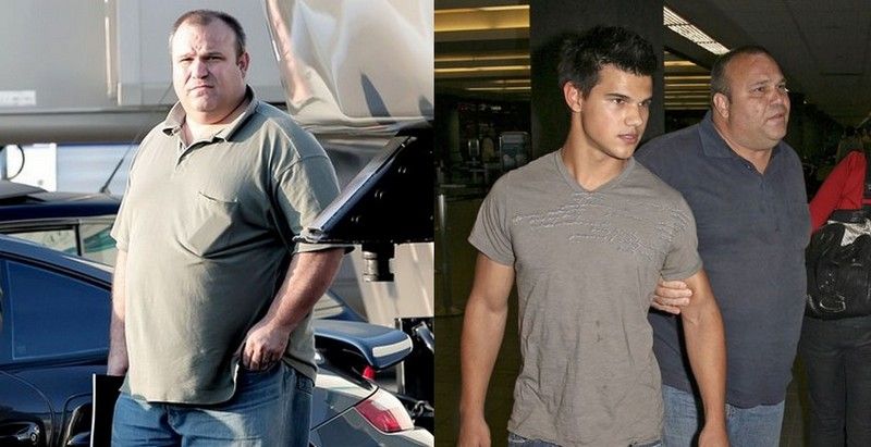 Image of Taylor Lautner with his father, Daniel Lautner