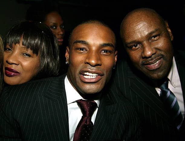 Image of Tyson Beckford with his mother, Hillary Dixon Hall