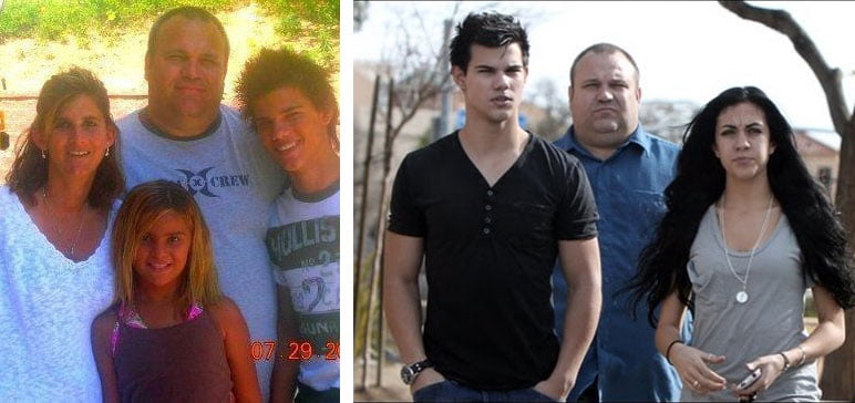 Image of Taylor Lautner with his family