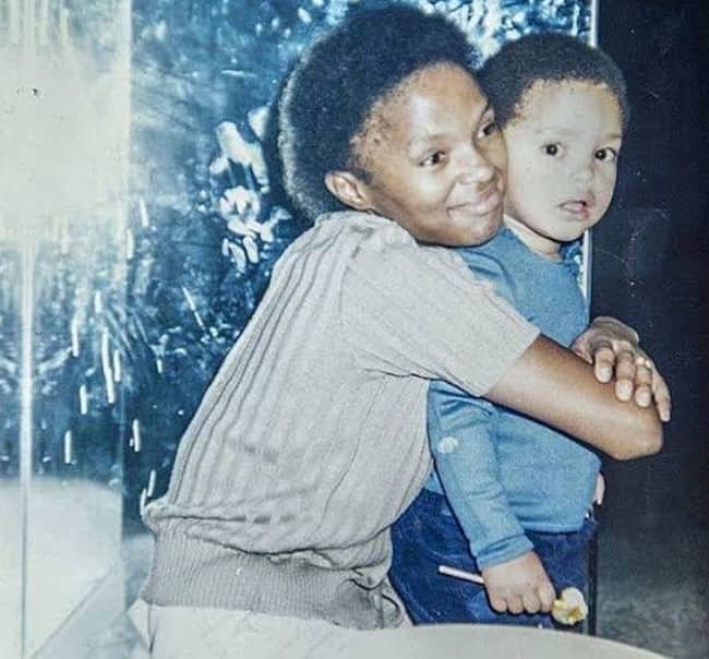 Image of Young Trevor Noah with his mother Patricia Noah