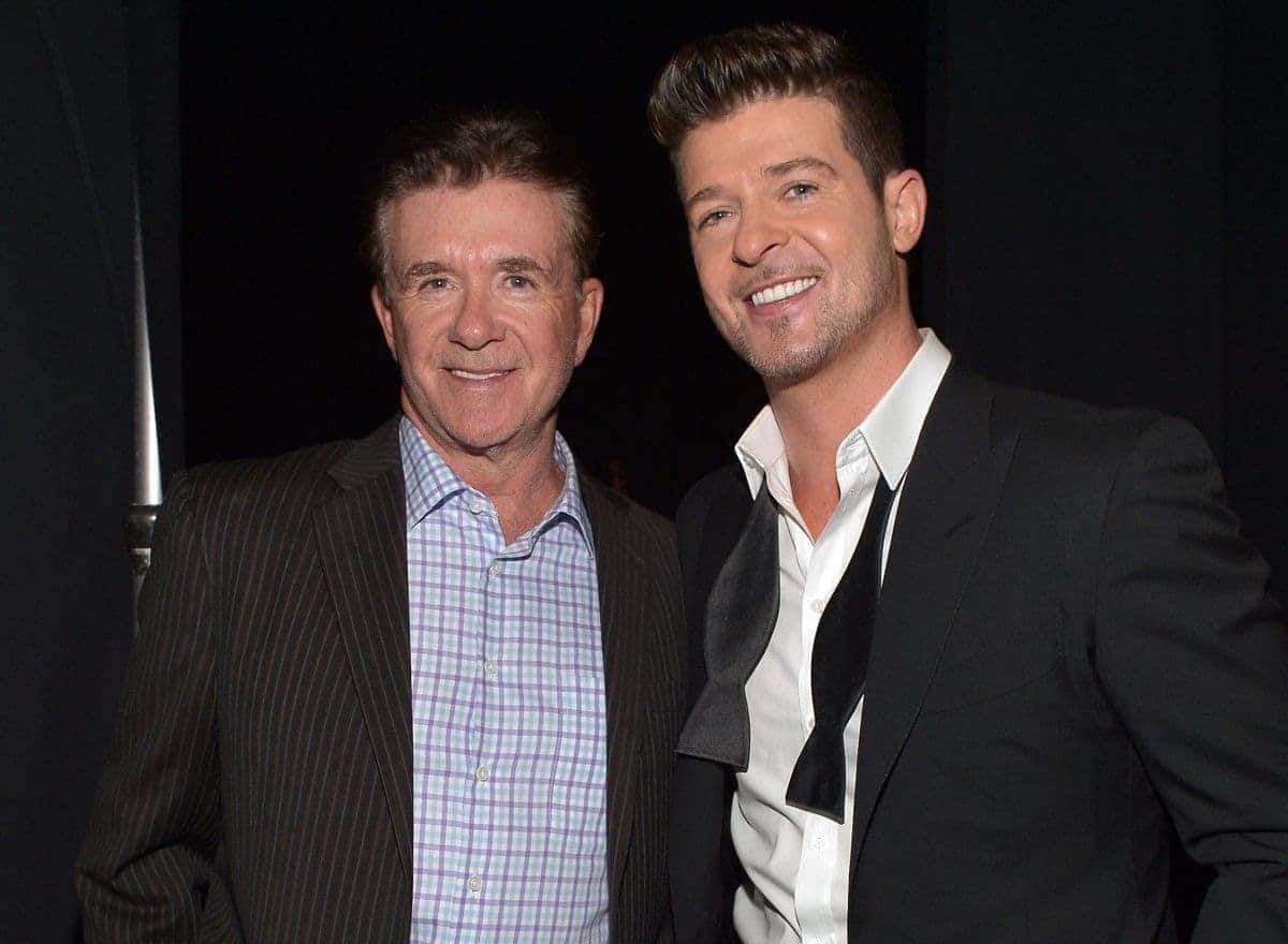 Image of Robin Thicke with his father, Alan Thicke