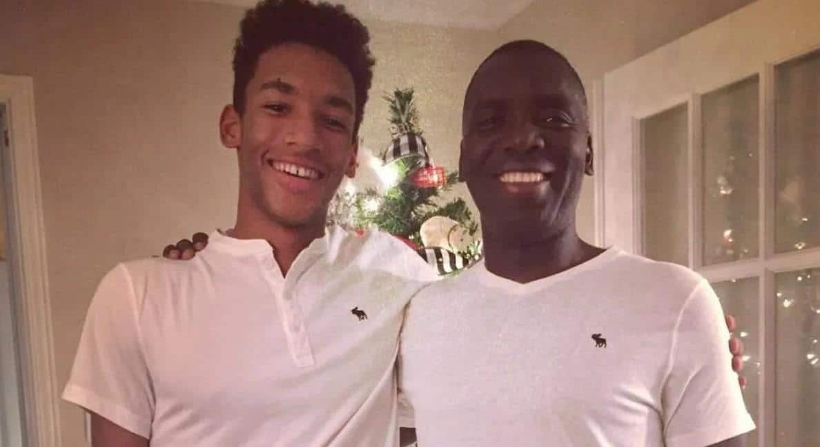 Image of Auger Aliassime with his father, Sam Aliassime