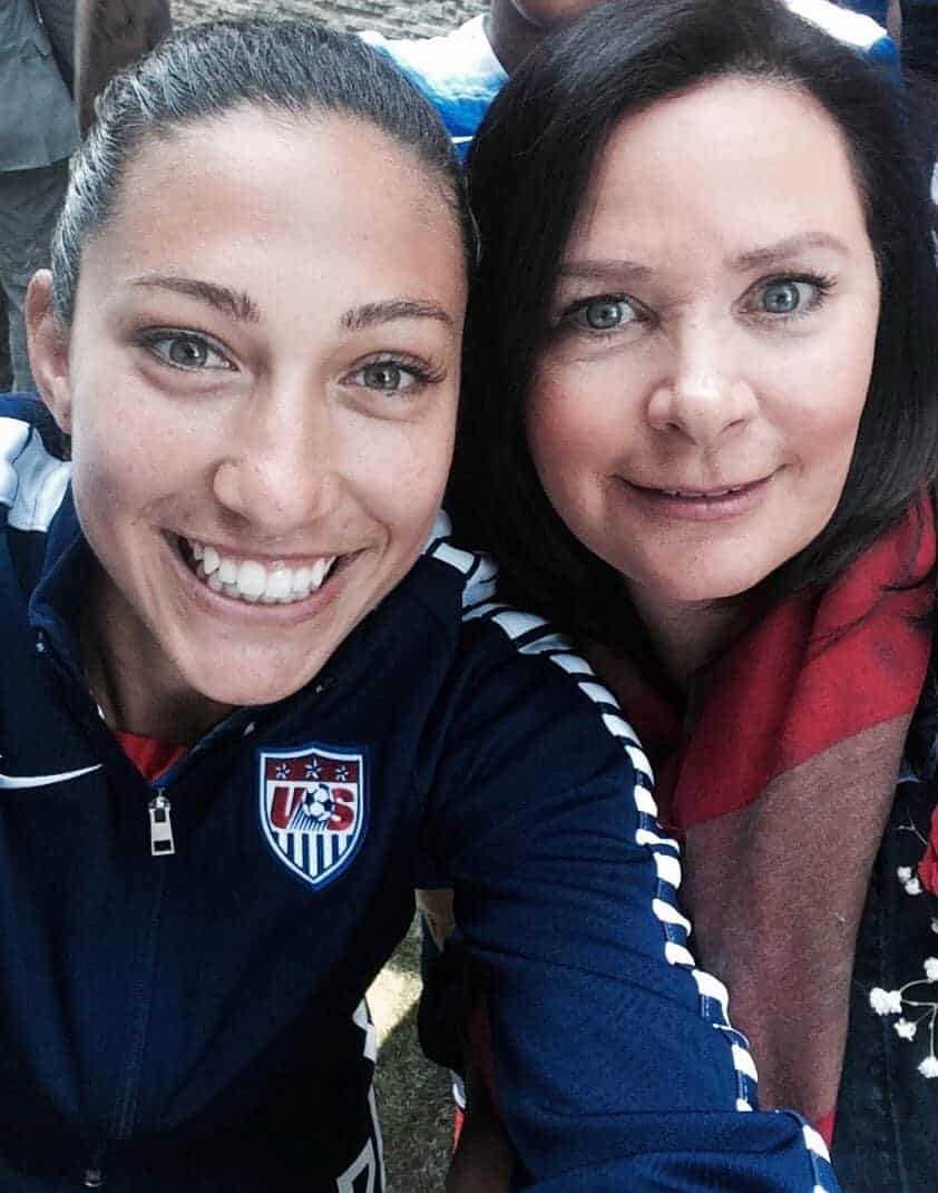 Image of Christen Press with her mother, Stacy Press