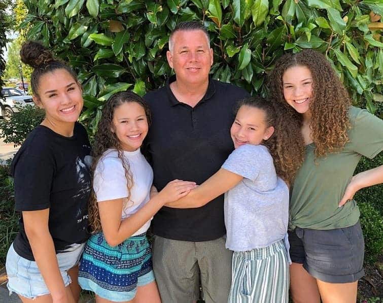 Image of Haschak Sisters with their father, John Haschak