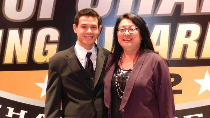 Image of Kyle Larson with his Mother 