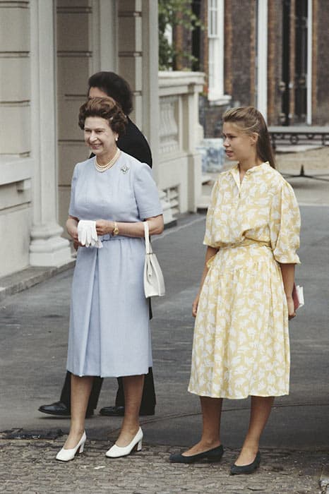 Image of Lady Sarah Chatto with her mother, Princess Margaret