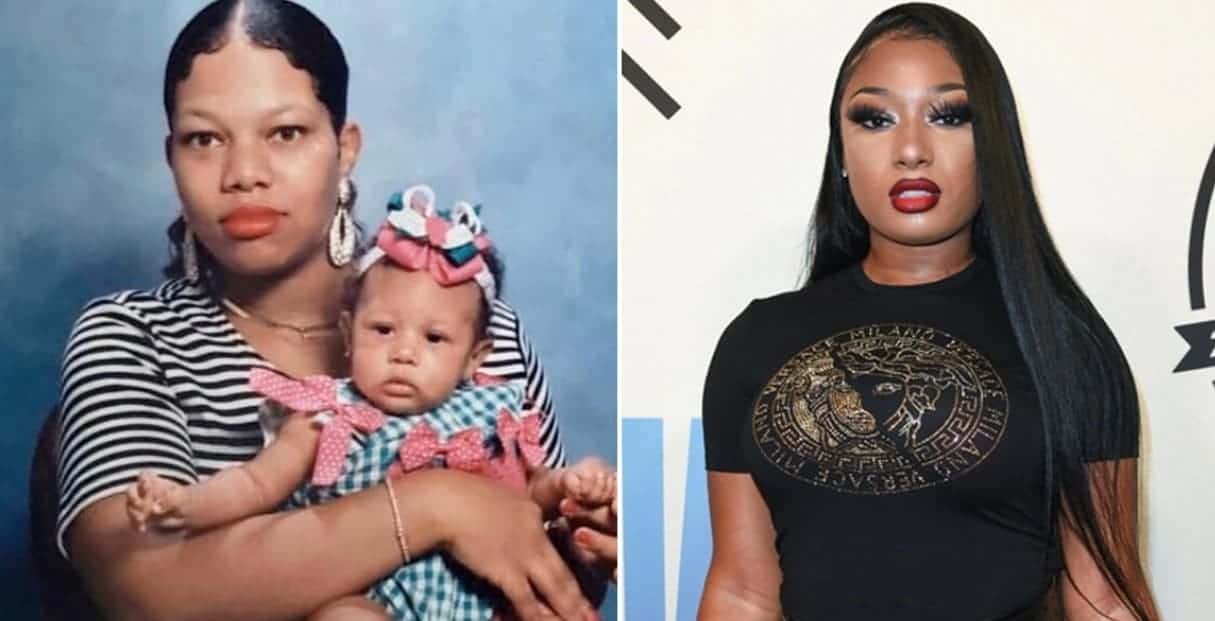 Image of Megan Thee Stallion with her mother, Holly Thomas